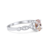 14K Gold 1.4ct Oval Vintage Style 8mmx6mm G SI Diamond Engagement Wedding Ring