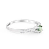 14K Gold 0.33ct Round Petite Dainty Art Deco 4mm G SI Diamond Engagement Wedding Ring