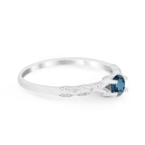 14K Gold 0.33ct Round Petite Dainty Art Deco 4mm G SI Diamond Engagement Wedding Ring