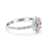 14K Gold 0.5ct Oval Vintage Floral 6mmx4mm G SI Diamond Engagement Wedding Ring