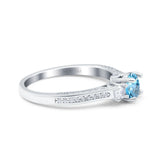 14K Gold 1.37ct Round Three Stone Vintage 6mm G SI Diamond Engagement Wedding Ring