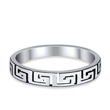 Plain Greek Key Spiral Band Ring Solid 925 Sterling Silver