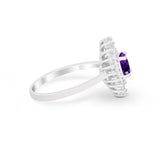 Art Deco Baguette CZ Engagement Ring in 925 Sterling Silver