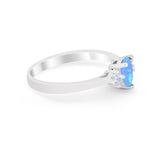 Three Stone Wedding Ring Pear Round Simulated Cubic Zirconia 925 Sterling Silver