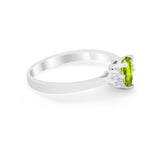 Three Stone Wedding Ring Pear Round Simulated Cubic Zirconia 925 Sterling Silver