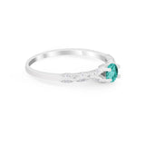 Petite Dainty Art Deco Wedding Engagement Ring Round CZ 925 Sterling Silver