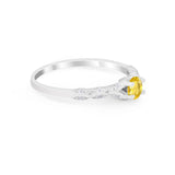 Petite Dainty Art Deco Wedding Engagement Ring Round CZ 925 Sterling Silver