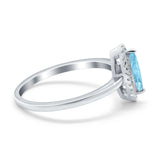 Halo Marquise Engagement Ring Simulated Cubic Zirconia 925 Sterling Silver