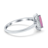 Halo Marquise Engagement Ring Simulated Cubic Zirconia 925 Sterling Silver