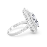 Teardrop Cocktail Ring Pear Round Cubic Zirconia 925 Sterling Silver