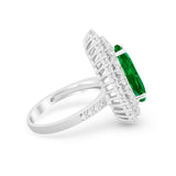 Teardrop Cocktail Ring Pear Round Cubic Zirconia 925 Sterling Silver