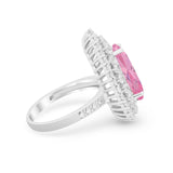 Teardrop Cocktail Ring Pear Round Cubic Zirconia 925 Sterling Silver