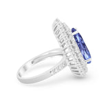 Teardrop Cocktail Ring Pear Round Cubic Zirconia 925 Sterling Silver