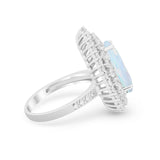Teardrop Cocktail Ring Pear Round Cubic Zirconia 925 Sterling Silver