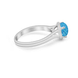 Solitaire Simulated Cubic Zirconia Wedding Ring Double Band 925 Sterling Silver