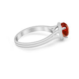Solitaire Simulated Cubic Zirconia Wedding Ring Double Band 925 Sterling Silver