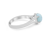 Solitaire Simulated Cubic Zirconia Wedding Ring Double Band 925 Sterling Silver