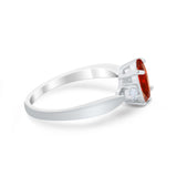 Three Stone Wedding Ring Round Simulated Cubic Zirconia 925 Sterling Silver