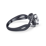Infinity Shank Wedding Ring Simulated Cubic Zirconia 925 Sterling Silver