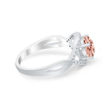 Infinity Shank Wedding Ring Simulated Cubic Zirconia 925 Sterling Silver