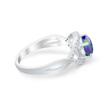 Infinity Shank Wedding Ring Simulated Cubic Zirconia 925 Sterling Silver