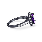 Solitaire Accent Wedding Ring Simulated Cubic Zirconia 925 Sterling Silver
