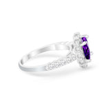 Solitaire Accent Wedding Ring Simulated Cubic Zirconia 925 Sterling Silver