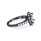 Solitaire Accent Wedding Ring Simulated Cubic Zirconia 925 Sterling Silver