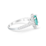 Solitaire Accent Wedding Ring Simulated Cubic Zirconia 925 Sterling Silver