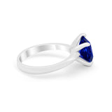 Solitaire Cushion Cut Engagement Ring Simulated Cubic Zirconia 925 Sterling Silver Cushion Cut Ring