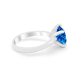 Solitaire Cushion Cut Engagement Ring Simulated Cubic Zirconia 925 Sterling Silver Cushion Cut Ring