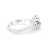 Solitaire Cushion Cut Engagement Ring Simulated Cubic Zirconia 925 Sterling Silver Cushion Cut Ring