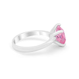 Solitaire Cushion Cut Engagement Ring Simulated Cubic Zirconia 925 Sterling Silver Cushion Cut Ring