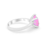 Solitaire Cushion Cut Engagement Ring Simulated Cubic Zirconia 925 Sterling Silver Cushion Cut Ring