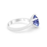 Solitaire Cushion Cut Engagement Ring Simulated Cubic Zirconia 925 Sterling Silver Cushion Cut Ring