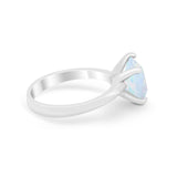 Solitaire Cushion Cut Engagement Ring Simulated Cubic Zirconia 925 Sterling Silver Cushion Cut Ring