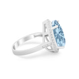 Teardrop Cocktail Engagement Ring Pear Simulated Cubic Zirconia 925 Sterling Silver