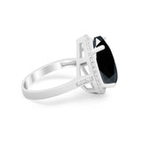 Teardrop Cocktail Engagement Ring Pear Simulated Cubic Zirconia 925 Sterling Silver
