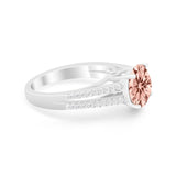 Vintage Style Round Simulated Cubic Zirconia Engagement Ring 925 Sterling Silver