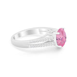 Vintage Style Round Simulated Cubic Zirconia Engagement Ring 925 Sterling Silver