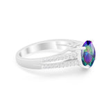 Vintage Style Round Simulated Cubic Zirconia Engagement Ring 925 Sterling Silver