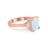 Three Stone Wedding Ring Heart Simulated Cubic Zirconia 925 Sterling Silver BA1058