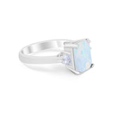 Three Stone Wedding Ring Heart Simulated Cubic Zirconia 925 Sterling Silver BA1058
