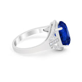 Art Deco Engagement Bridal Ring Simulated Cubic Zirconia 925 Sterling Silver BA1059