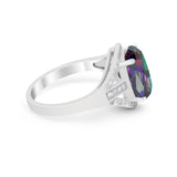 Art Deco Engagement Bridal Ring Simulated Cubic Zirconia 925 Sterling Silver BA1059
