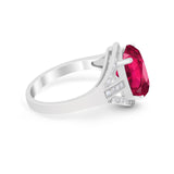 Art Deco Engagement Bridal Ring Simulated Cubic Zirconia 925 Sterling Silver BA1059