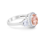Three Stone Engagement Ring Simulated Cubic Zirconia 925 Sterling Silver BA1067