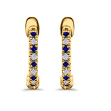 Half Eternity Hoop Earrings Round Simulated CZ 925 Sterling Silver (14mm)
