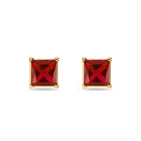 Solitaire Princess Cut Stud Earrings 925 Sterling Silver 3mm-9mm