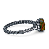 Twisted Rope Hidden Halo Oval Engagement Ring Cubic Zirconia 925 Sterling Silver